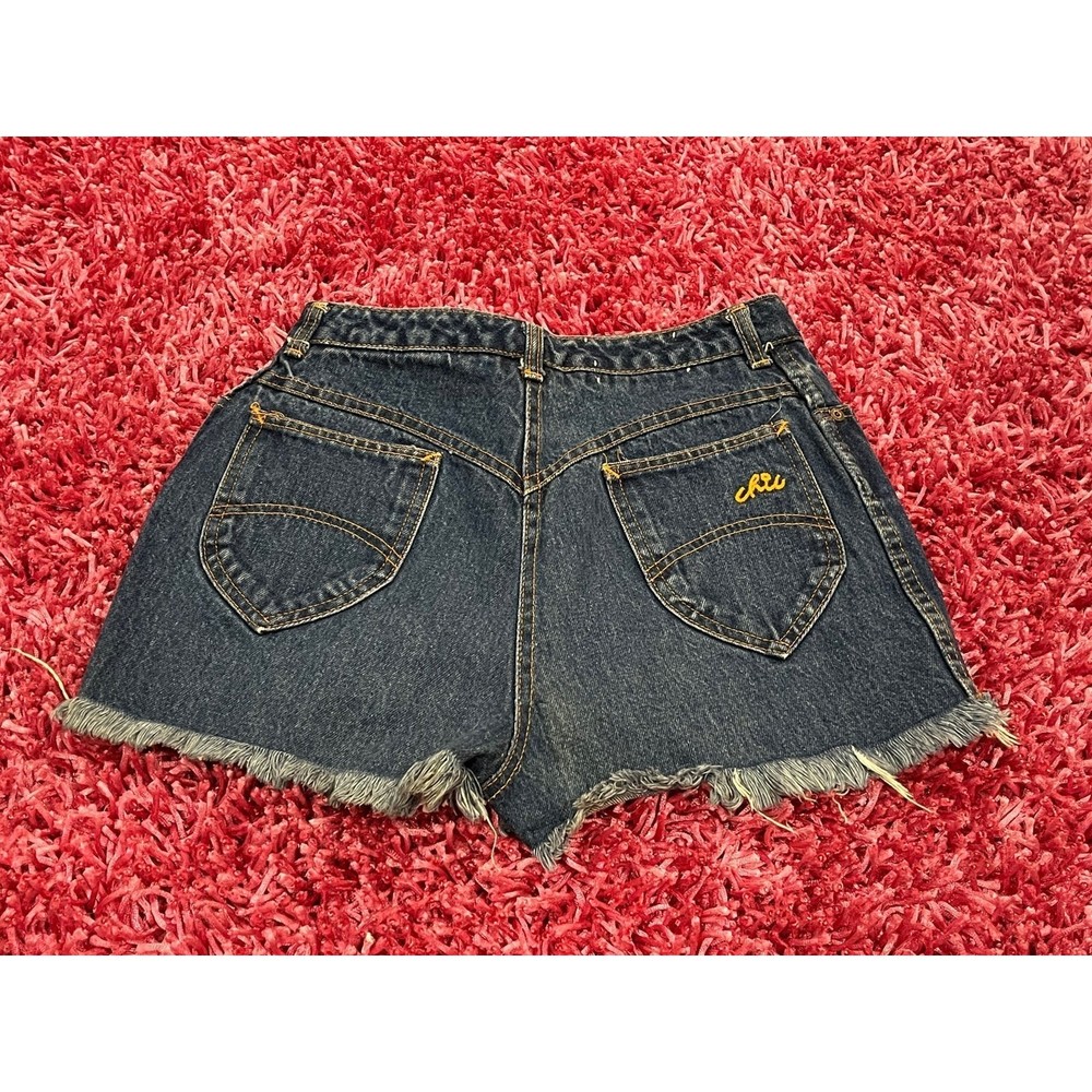 Chic 80s Vintage festival Denim fray Jean Shorts high-cut mom jeans